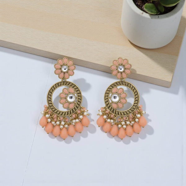 Traditional Mirror Bloom Designer Dangler Earrings