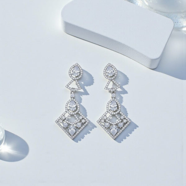 Diamond Prism Drop Earrings