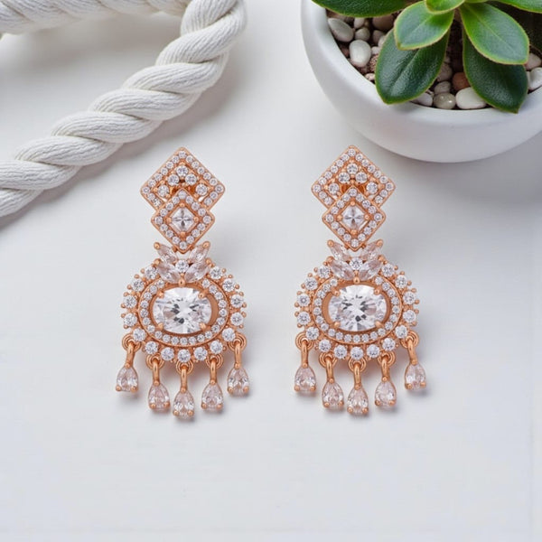 Opal Rose-Gold Sparkle Dangler Earring
