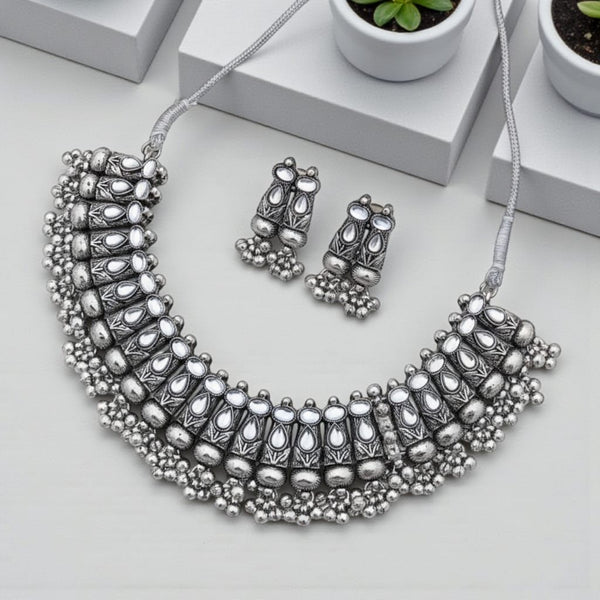 Oxidized Vintage Charm Necklace Set