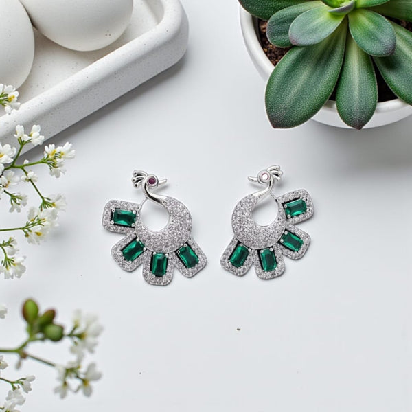 Peacock Emerald Radiance Drops Earrings