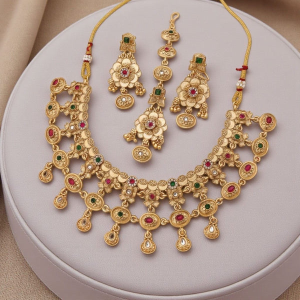 Vintage Ruby Emerald Bridal Set