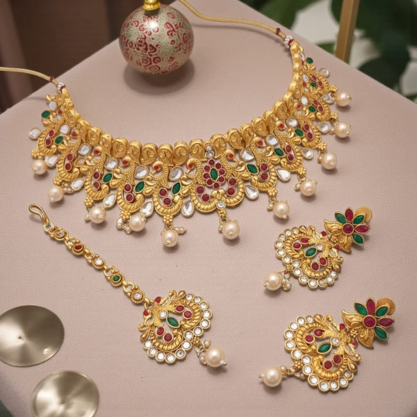 Premium Rajwadi Kundan Pearl Set