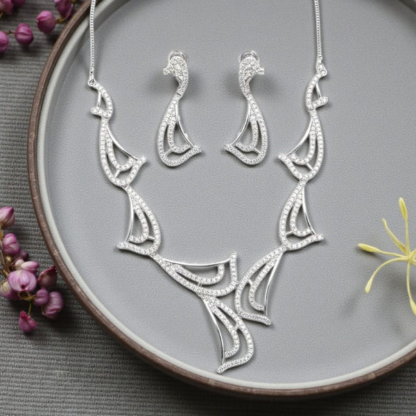 premium Crystal Wave Necklace Set