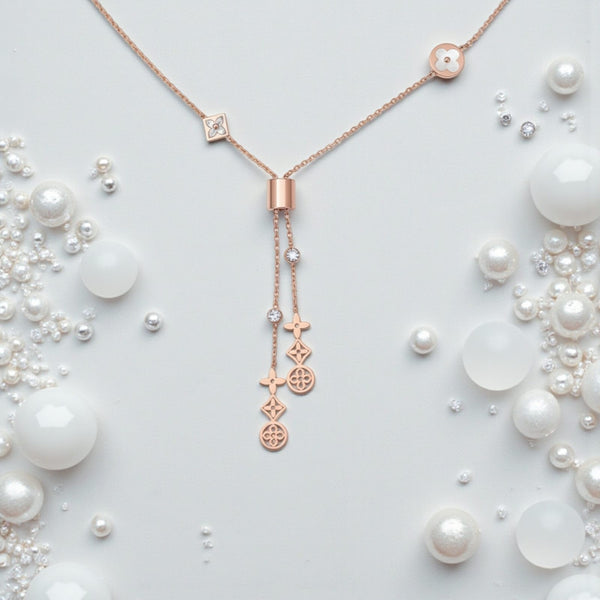 Rose Gold Symbolic Drop Chain Pendant