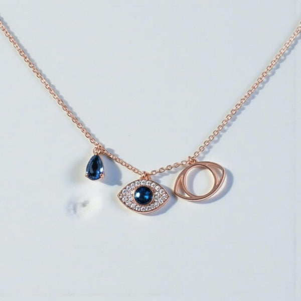 Sapphire Eye Good Luck Chain Pendant