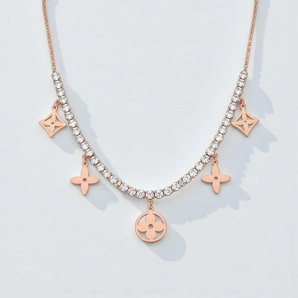 Crystal Chain Floral Chain Pendant